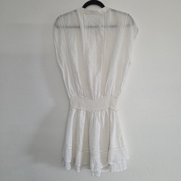 Rails Angelina White Lace Detail Dress Linen Rayon Womens Size Medium - Picture 8 of 12